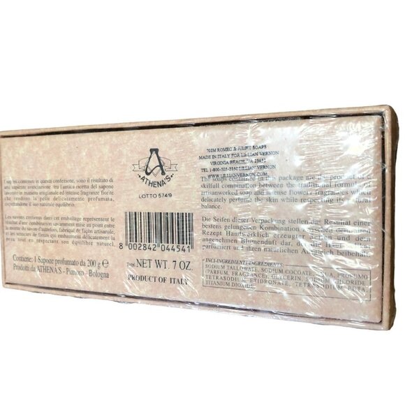 Athena's Romeo and Juliet Vintage Soap Made in Italy New Unopened Lillian Vernon - Picture 5 of 5
